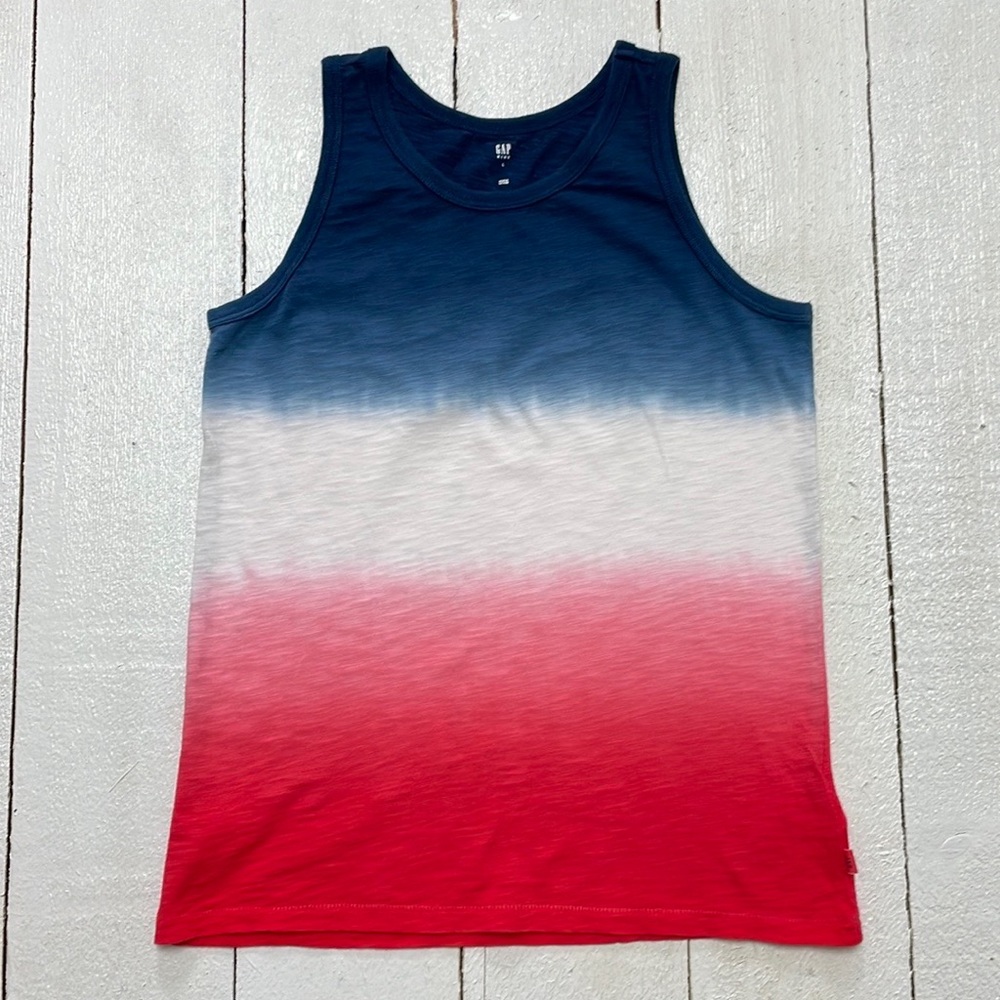 Gap Kids Boys Girls tank Top Summer Top Red White Blue Size Large